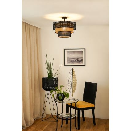 Brilagi - Virsapmetuma lustra DAKOTA LUNETA 1xE27/15W/230V d. 45 cm melna/bēša