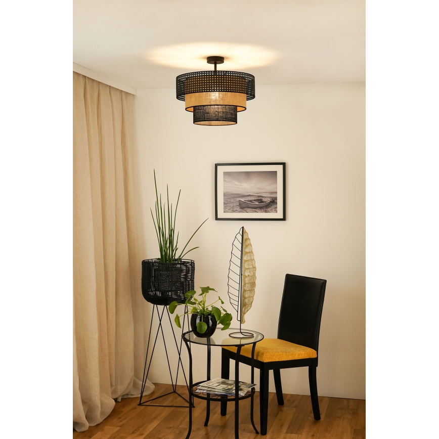 Brilagi - Virsapmetuma lustra DAKOTA LUNETA 1xE27/15W/230V d. 45 cm melna/bēša