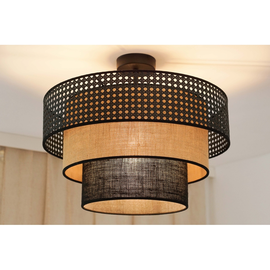 Brilagi - Virsapmetuma lustra DAKOTA LUNETA 1xE27/15W/230V d. 45 cm melna/bēša