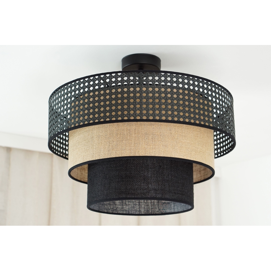 Brilagi - Virsapmetuma lustra DAKOTA LUNETA 1xE27/15W/230V d. 45 cm melna/bēša
