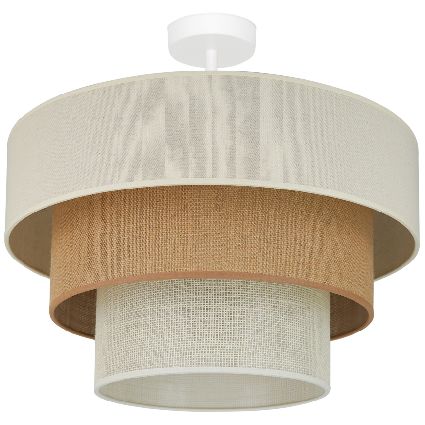Brilagi - Virsapmetuma lustra DENVER LUNETA 1xE27/15W/230V d. 45 cm bēša/brūna/krēmkrāsa