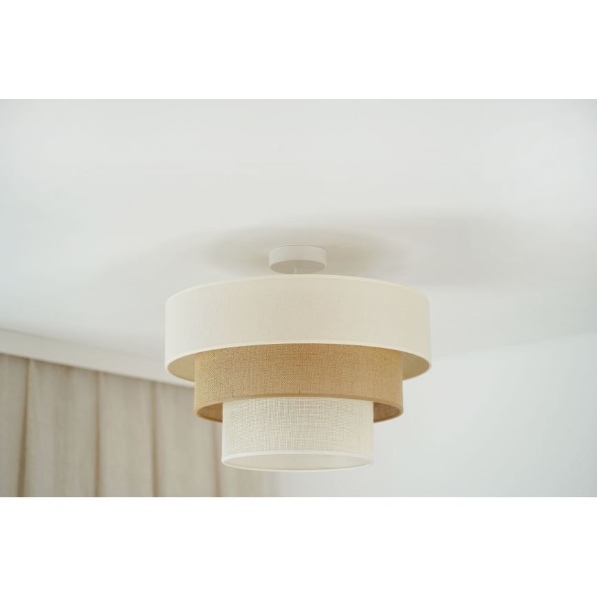 Brilagi - Virsapmetuma lustra DENVER LUNETA 1xE27/15W/230V d. 45 cm bēša/brūna/krēmkrāsa