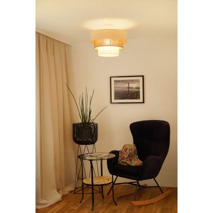 Brilagi - Virsapmetuma lustra DENVER LUNETA 1xE27/15W/230V d. 45 cm bēša/brūna/krēmkrāsa