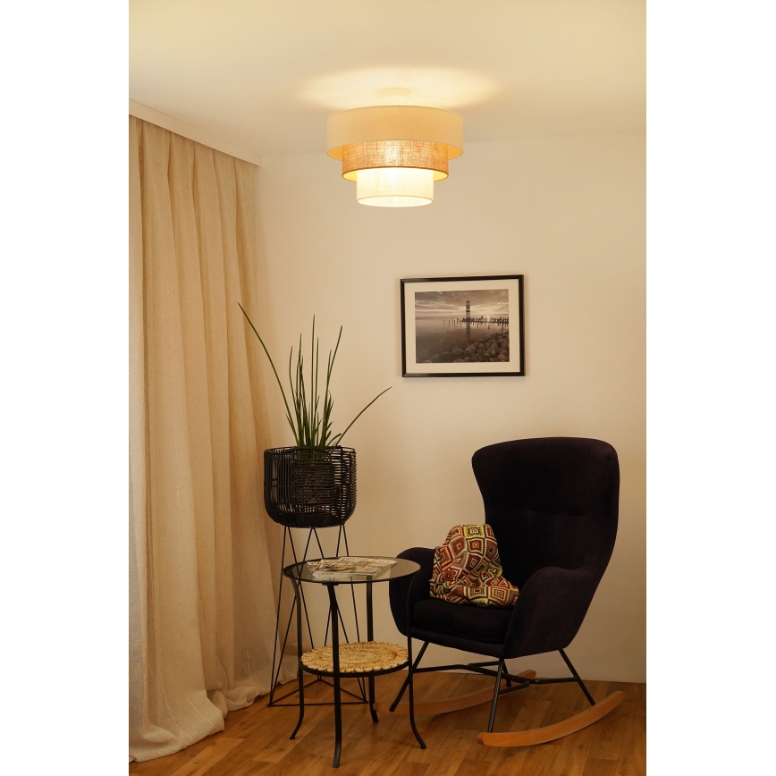Brilagi - Virsapmetuma lustra DENVER LUNETA 1xE27/15W/230V d. 45 cm bēša/brūna/krēmkrāsa