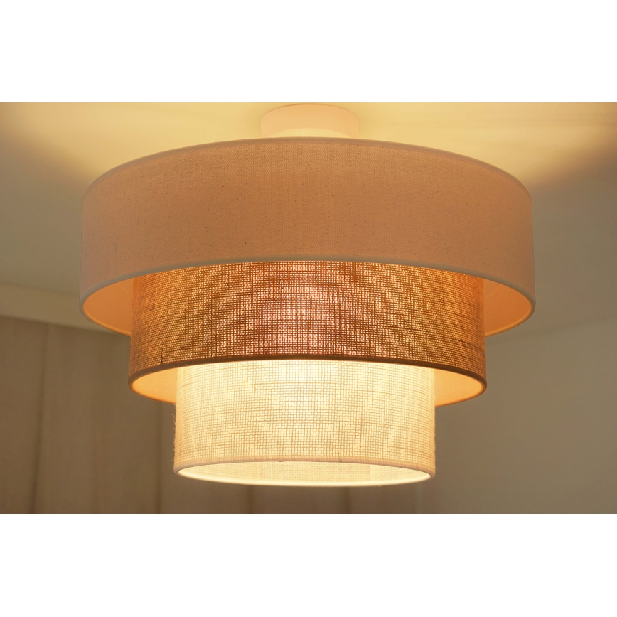 Brilagi - Virsapmetuma lustra DENVER LUNETA 1xE27/15W/230V d. 45 cm bēša/brūna/krēmkrāsa