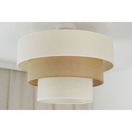 Brilagi - Virsapmetuma lustra DENVER LUNETA 1xE27/15W/230V d. 45 cm bēša/brūna/krēmkrāsa