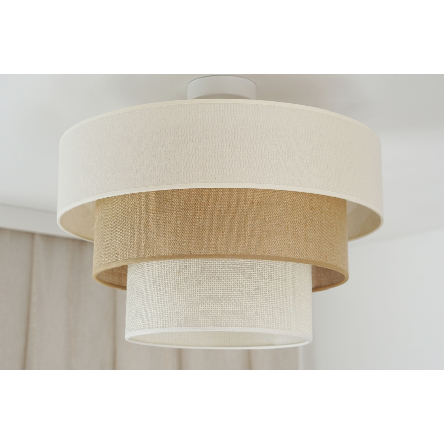 Brilagi - Virsapmetuma lustra DENVER LUNETA 1xE27/15W/230V d. 45 cm bēša/brūna/krēmkrāsa
