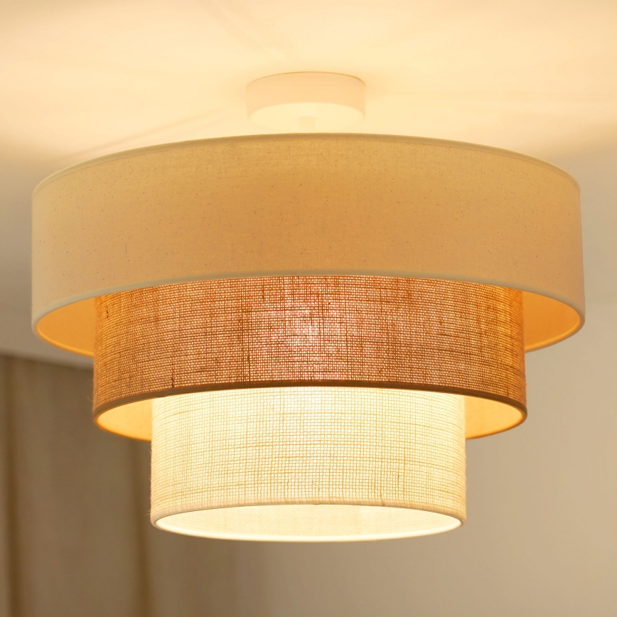 Brilagi - Virsapmetuma lustra DENVER LUNETA 1xE27/15W/230V d. 45 cm bēša/brūna/krēmkrāsa