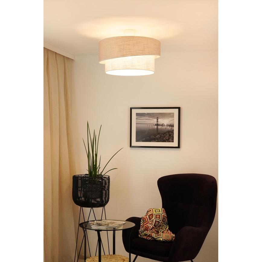Brilagi - Virsapmetuma lustra DOVER SHINE 1xE27/15W/230V d. 50 cm pelēka/krēmkrāsa
