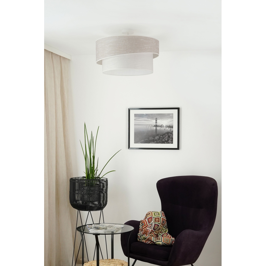 Brilagi - Virsapmetuma lustra DOVER SHINE 1xE27/15W/230V d. 50 cm pelēka/krēmkrāsa