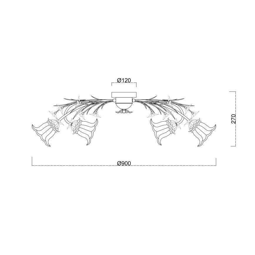 Brilagi - Virsapmetuma lustra FLORA 6xE14/60W/230V