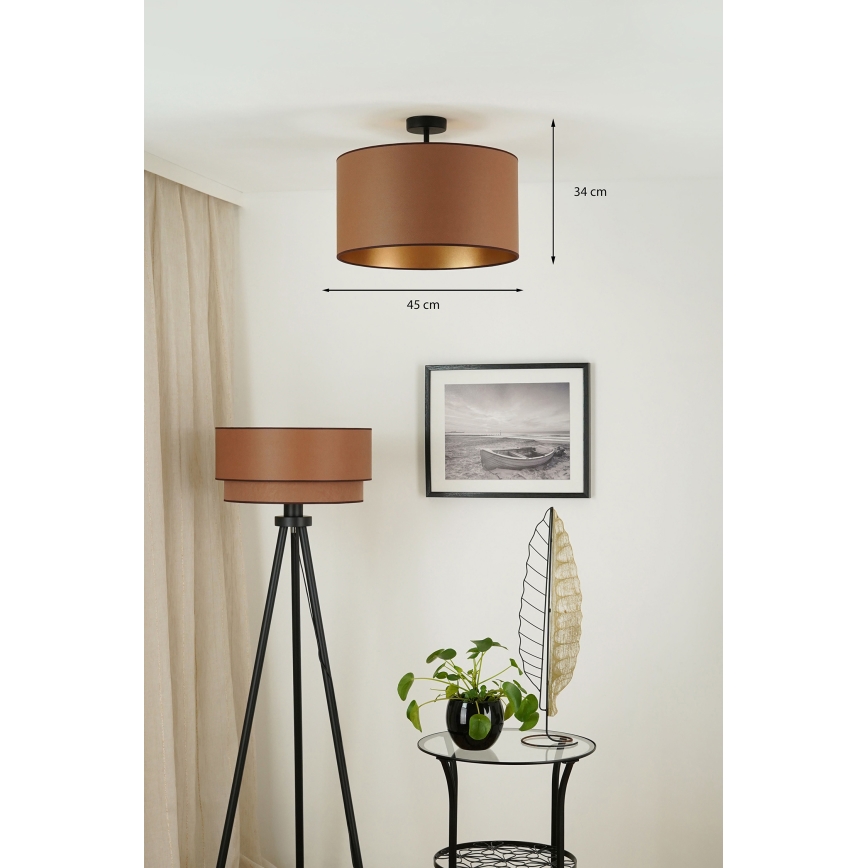 Brilagi - Virsapmetuma lustra OREGON ROLLER VEGE 1xE27/15W/230V d. 45 cm brūna