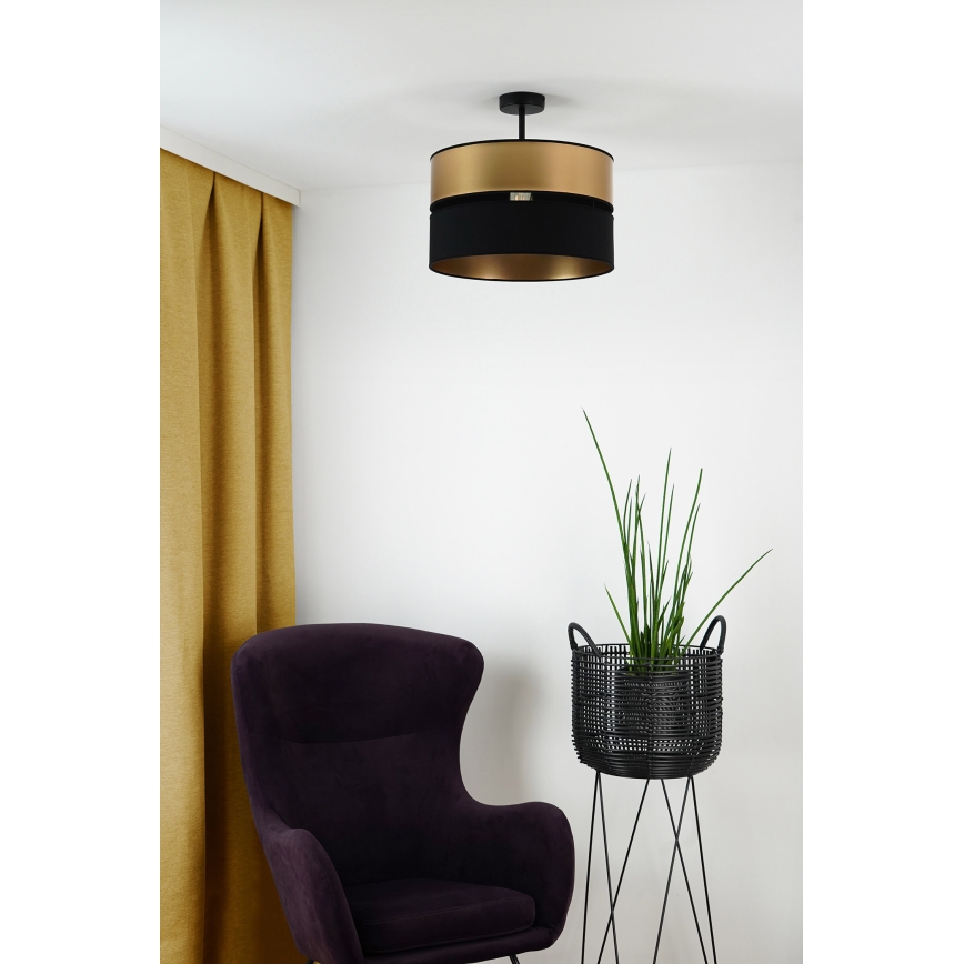 Brilagi - Virsapmetuma lustra ROYAL 1xE27/15W/230V d. 40 cm melna/zelta