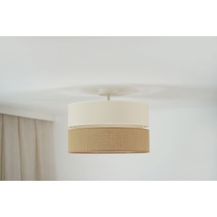 Brilagi - Virsapmetuma lustra ROYAL YUTE 1xE27/15W/230V d. 40 cm bēša/krēmkrāsa