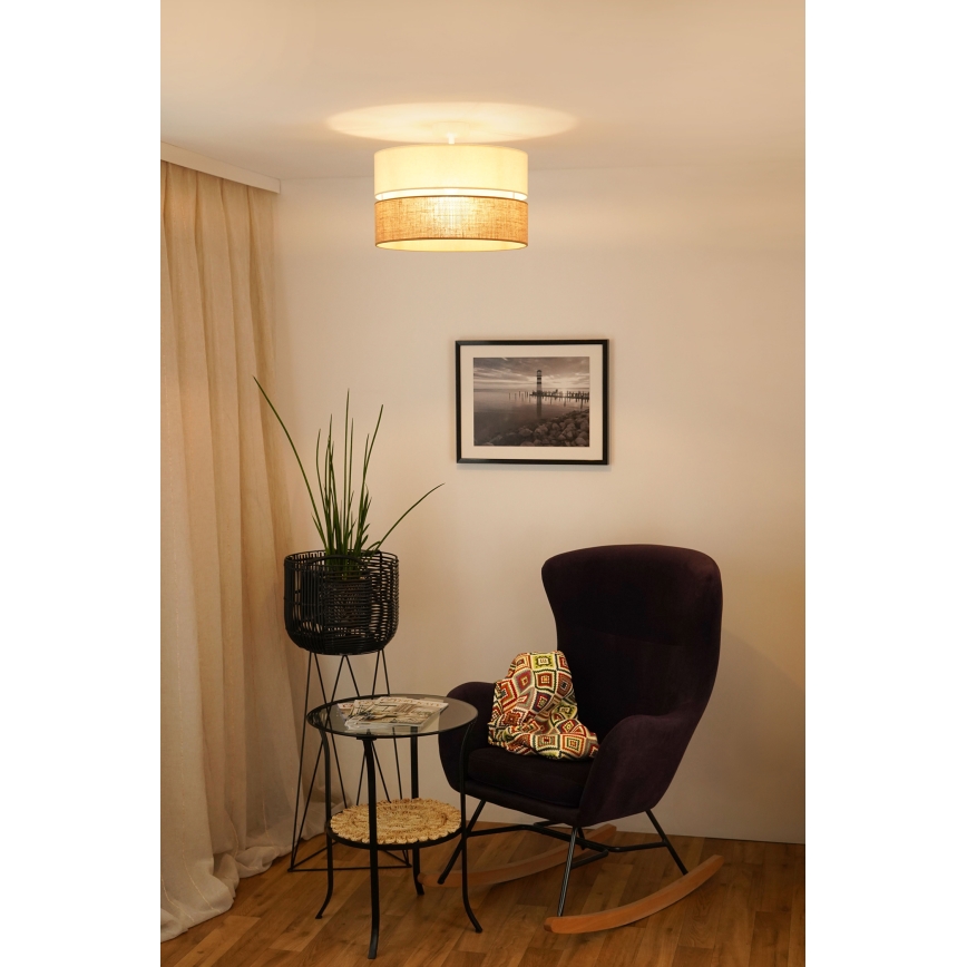 Brilagi - Virsapmetuma lustra ROYAL YUTE 1xE27/15W/230V d. 40 cm bēša/krēmkrāsa