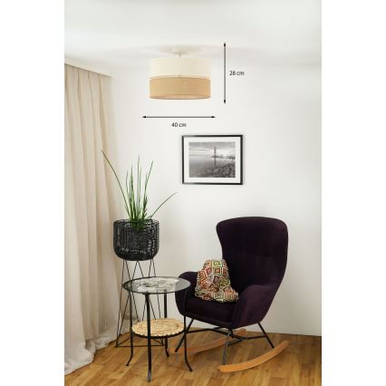 Brilagi - Virsapmetuma lustra ROYAL YUTE 1xE27/15W/230V d. 40 cm bēša/krēmkrāsa
