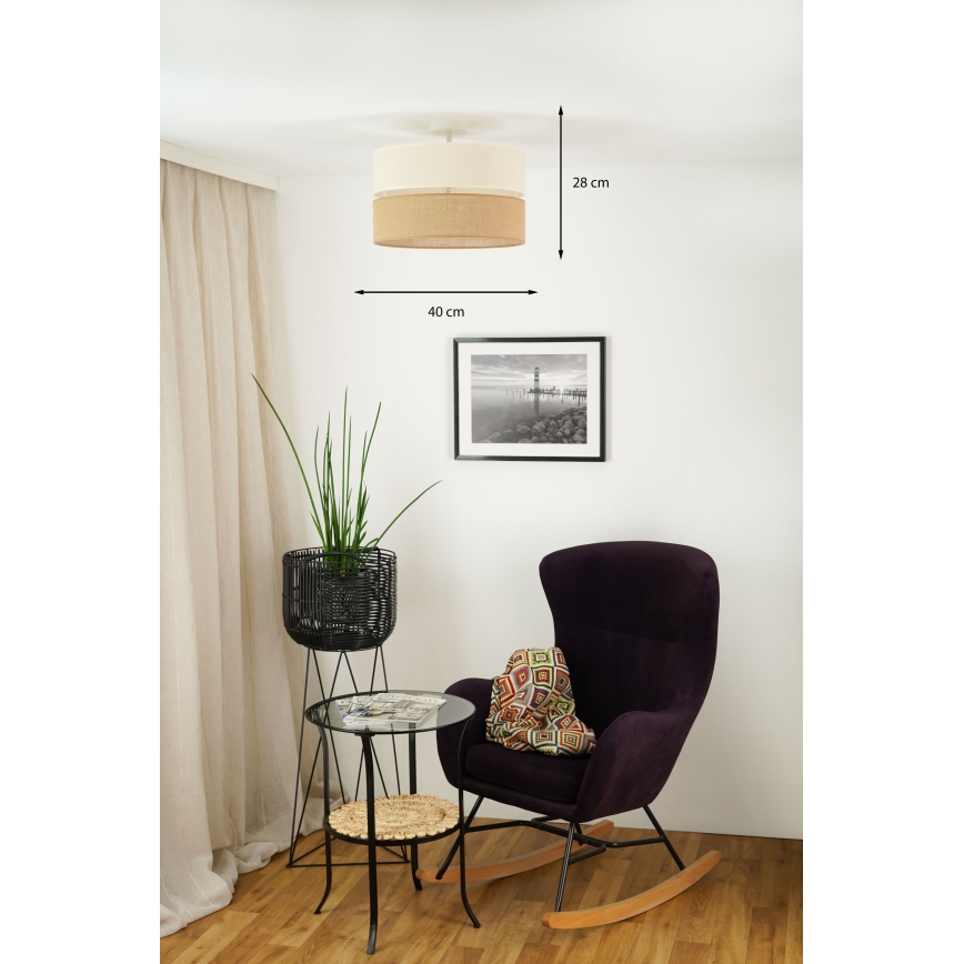 Brilagi - Virsapmetuma lustra ROYAL YUTE 1xE27/15W/230V d. 40 cm bēša/krēmkrāsa