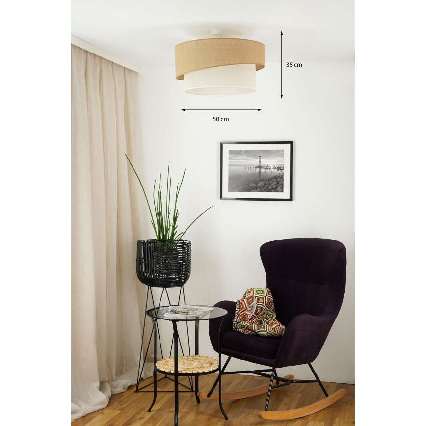 Brilagi - Virsapmetuma lustra SHINE 1xE27/15W/230V d. 50 cm bēša/krēmkrāsa