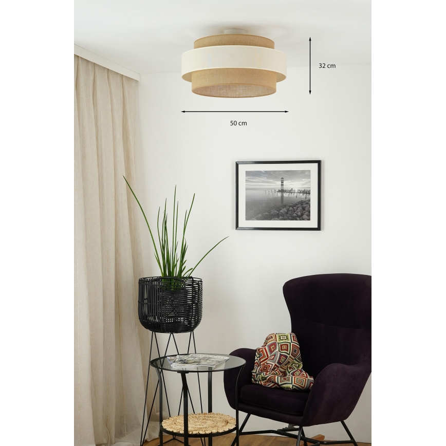 Brilagi - Virsapmetuma lustra SPACE LIGHT 1xE27/15W/230V d. 50 cm bēša/krēmkrāsa