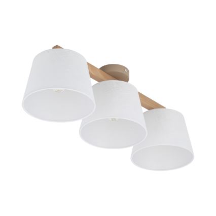 Brilagi - Virsmas griestu lampa LATTE SABIA 3xE27/60W/230V priede/balta