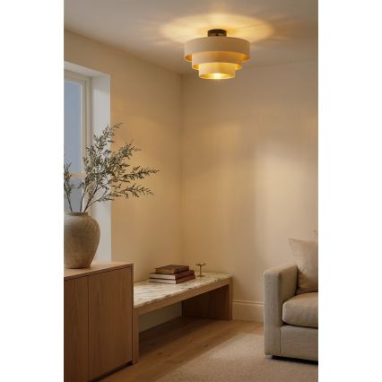 Brilagi - Virsmas griestu lampa LUNETA 1xE27/60W/230V Ø 40 cm krēmkrāsas/zelta