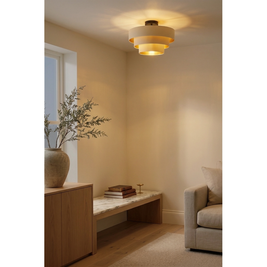 Brilagi - Virsmas griestu lampa LUNETA 1xE27/60W/230V Ø 40 cm krēmkrāsas/zelta