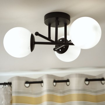 Brilagi - Virsmas griestu lampa MALIVA 3xE14/15W/230V melna/balta
