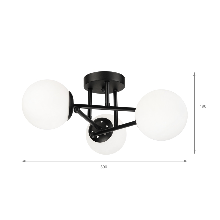 Brilagi - Virsmas griestu lampa MALIVA 3xE14/15W/230V melna/balta