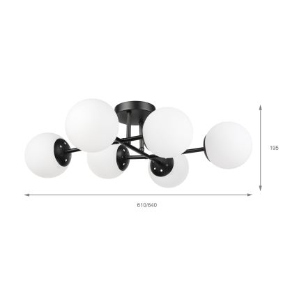 Brilagi - Virsmas griestu lampa MALONY 6xE14/20W/230V melna
