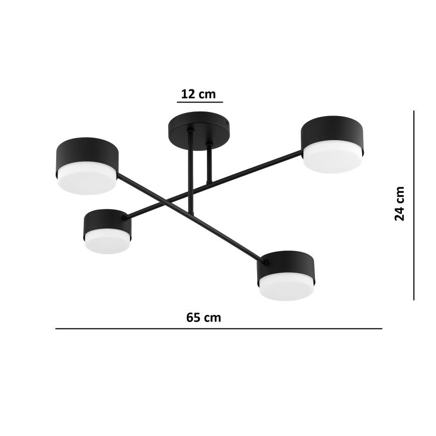 Brilagi - Virsmas griestu lampa MONO 4xGX53/12W/230V melna