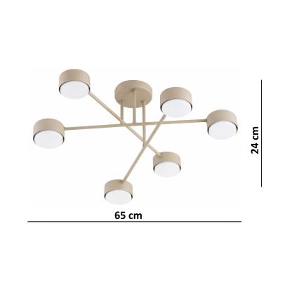Brilagi - Virsmas griestu lampa MONO 6xGX53/12W/230V bēša