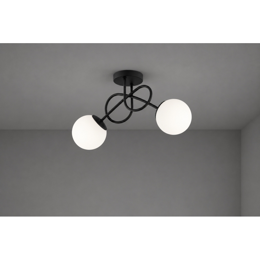 BRILAGI - virsmas griestu lukturis MILO 2xE27/60W/230V melns