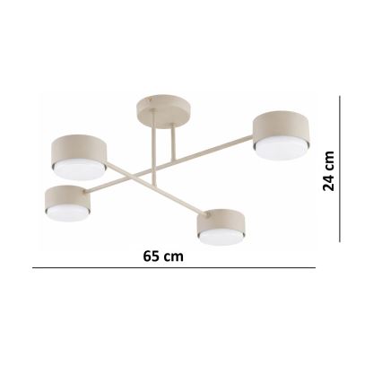 Brilagi - Virsmas griestu lukturis MONO 4xGX53/12W/230V, bēšā krāsā