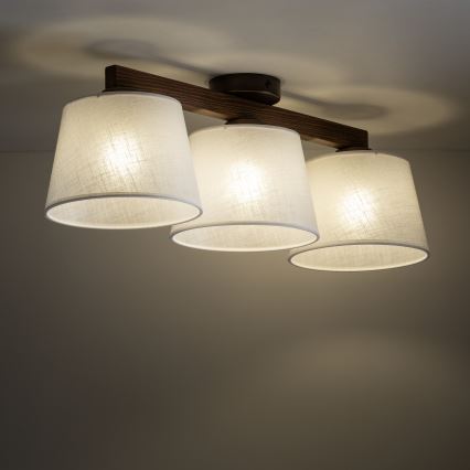 Brilagi - Virsmas griestu lustrs LATTE 3xE27/60W/230V priede/balta