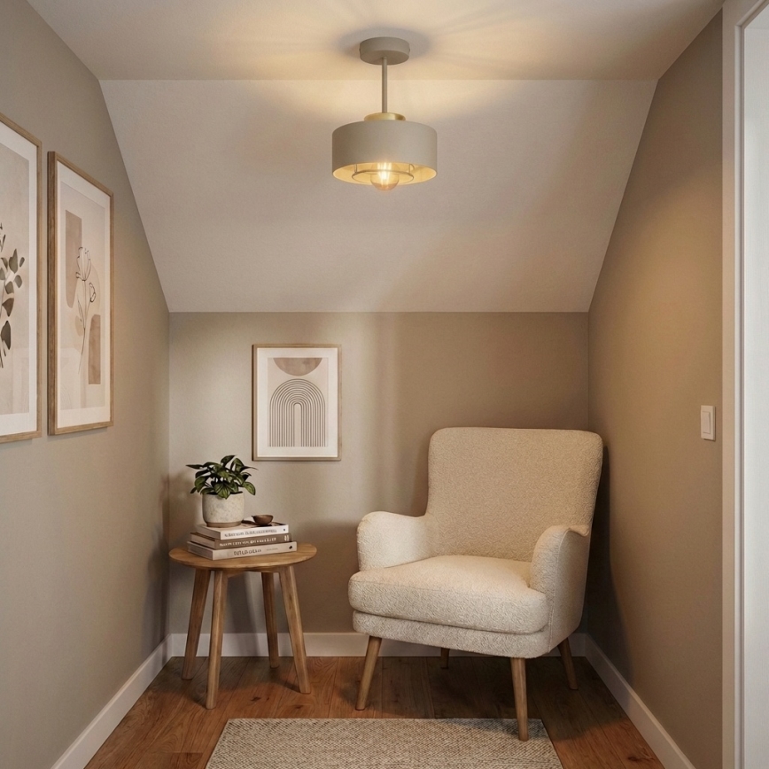 Brilagi - virsmas montāžas griestu lampa 1xE27/60W/230V bēšs/zelts