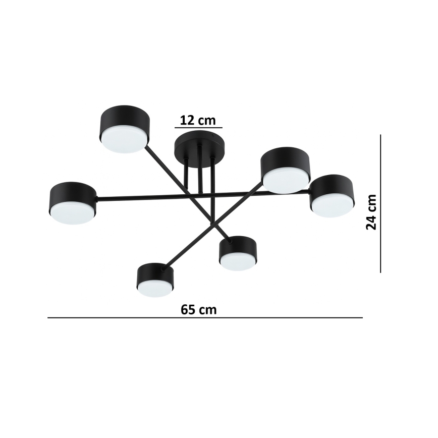Brilagi - Virsmas montāžas griestu lampa MONO 6xGX53/12W/230V, melna