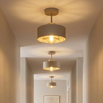 Brilagi - virsmas montāžas griestu lampa SPRING 1xE27/60W/230V bēšs/zelts