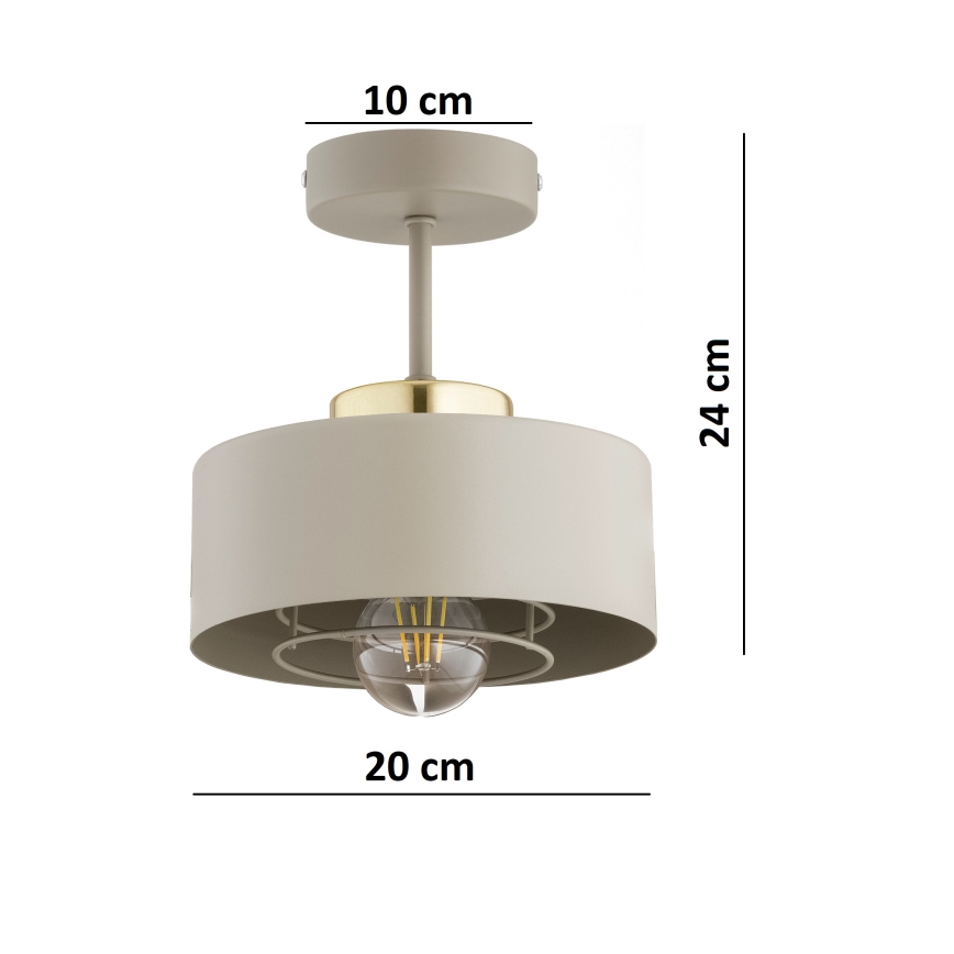 Brilagi - virsmas montāžas griestu lampa SPRING 1xE27/60W/230V bēšs/zelts