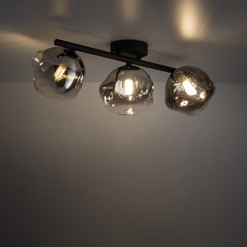 Brilagi - Virsmas montāžas griestu lampa VULCANO 3xG9/8W/230V melna/dūmaina melna