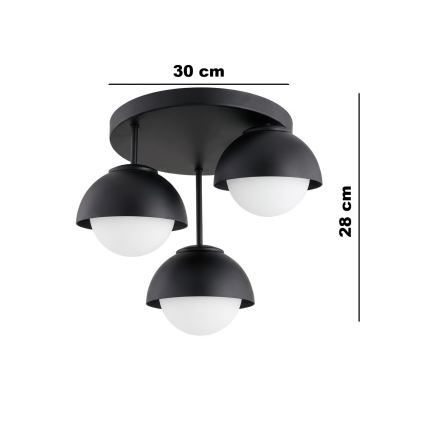 BRILAGI - Virsmas montējama griestu lampa COSMO 3xE27/60W/230V melna