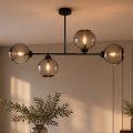 BRILAGI - virsmas montējamā griestu lampa DIOR 4xE27/60W/230V melna/dūmota pelēka