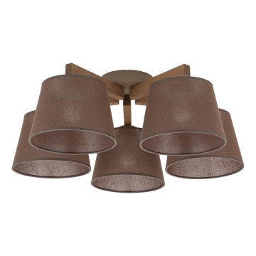 Brilagi - Virsmas montējamā griestu lampa LATTE SABIA 5xE27/15W/230V priede/brūna