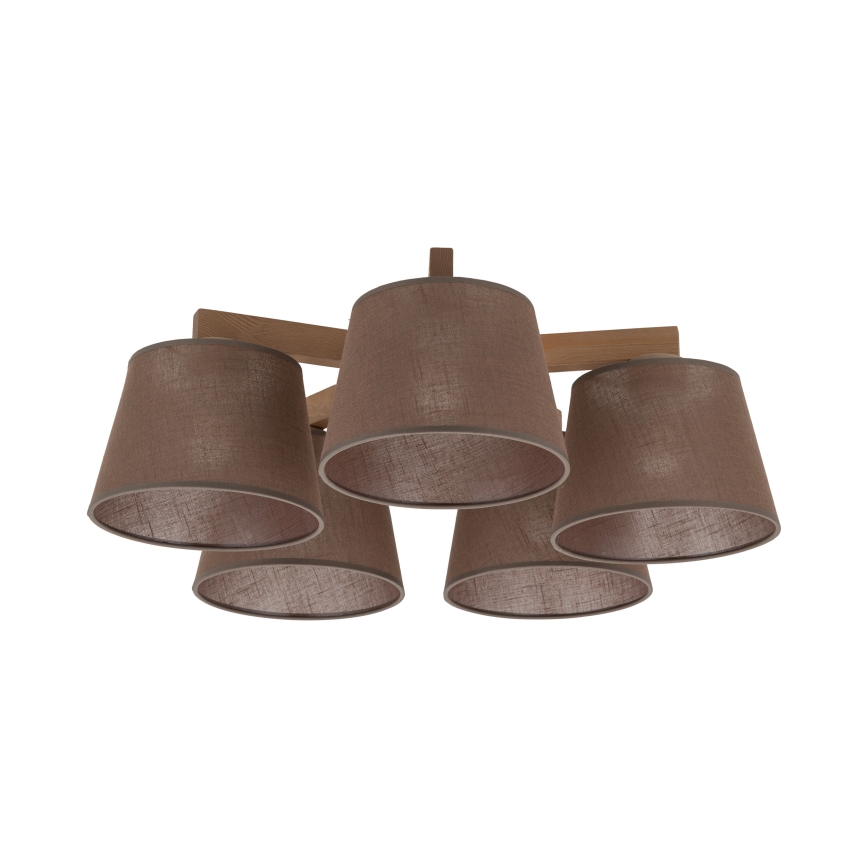 Brilagi - Virsmas montējamā griestu lampa LATTE SABIA 5xE27/15W/230V priede/brūna