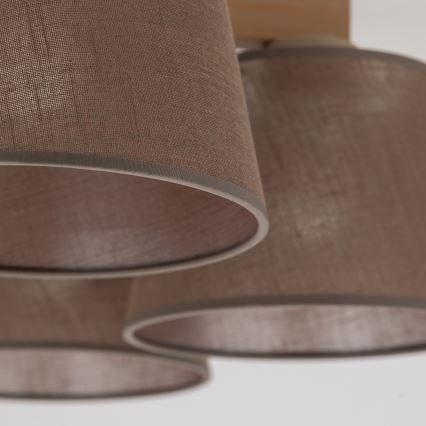 Brilagi - Virsmas montējamā griestu lampa LATTE SABIA 5xE27/60W/230V priede/brūna