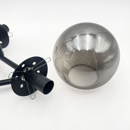 Brilagi - Virsmas montējamā griestu lampa MALIVA 3xE14/15W/230V melna/dūmakaina