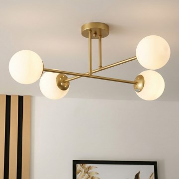 Brilagi - Virsmas montējamā griestu lampa MALIVA 4xE14/15W/230V zelta/balta