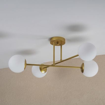 Brilagi - Virsmas montējamā griestu lampa MALIVA 4xE14/15W/230V zelta/balta