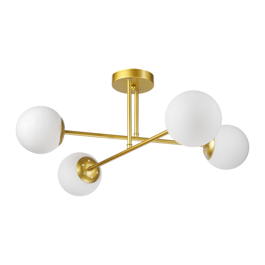 Brilagi - Virsmas montējamā griestu lampa MALIVA 4xE14/15W/230V zelta/balta