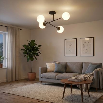 BRILAGI - Virsmas montējamā griestu lampa MILO 4xE27/60W/230V melna