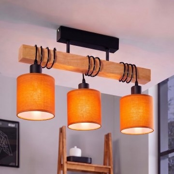 BRILAGI - Virsmas montējamā griestu lampa NUBILA 3xE27/60W/230V priede/oranžā